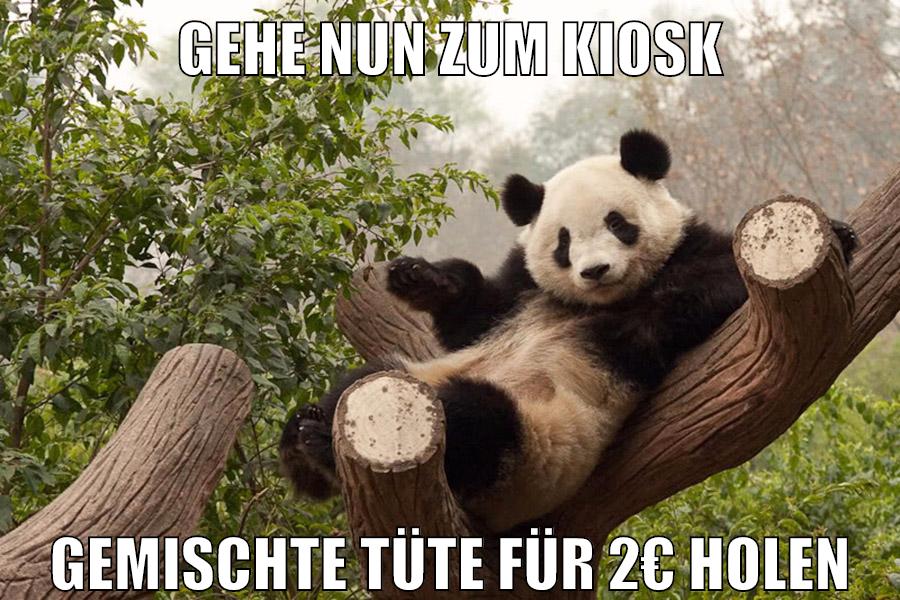 gehe nun zum kiosk gemischte tüte für 2€ holen