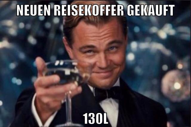 neuen reisekoffer gekauft 130l