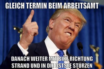 gleich termin beim arbeitsamt danach weiter mit bike richtung strand und in die ostsee stürzen
