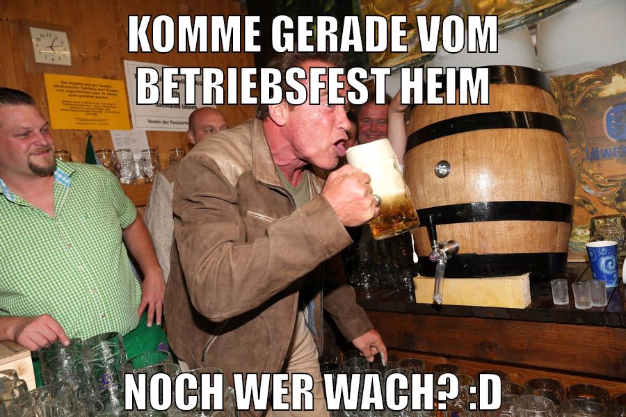Komme gerade vom Betriebsfest heim Noch wer wach? :D