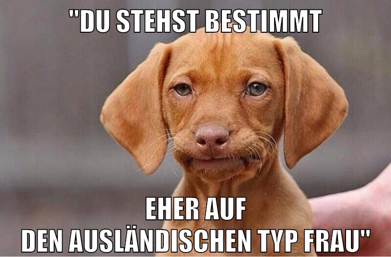"du stehst bestimmt eher auf den ausländischen typ frau"