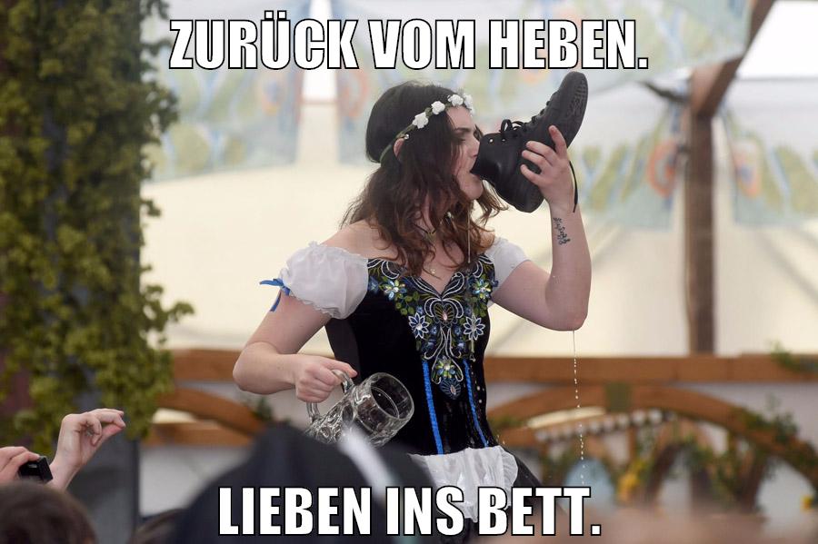 Zurück vom heben. Lieben ins Bett.