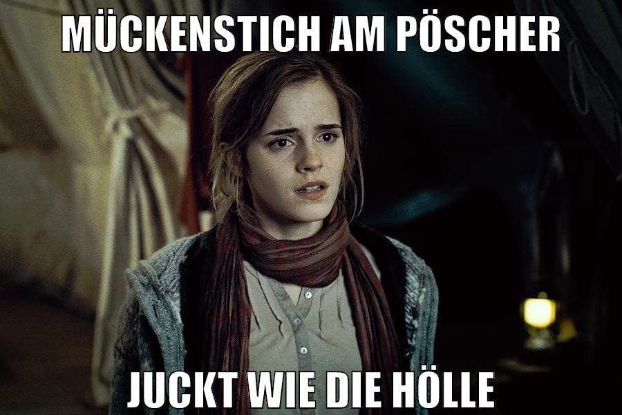 mückenstich am pöscher juckt wie die hölle