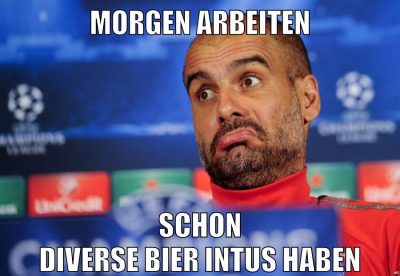 morgen arbeiten schon diverse bier intus haben