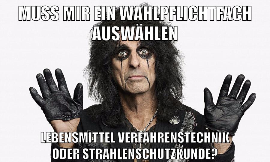 Muss mir ein Wahlpflichtfach auswählen Lebensmittel Verfahrenstechnik oder Strahlenschutzkunde?
