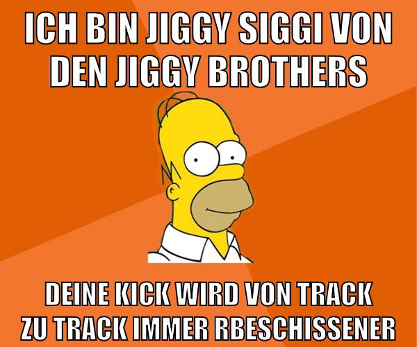 ich bin jiggy siggi von den jiggy brothers deine kick wird von track zu track immer rbeschissener