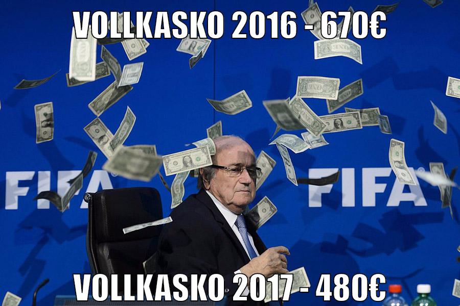 vollkasko 2016 - 670€ vollkasko 2017 - 480€