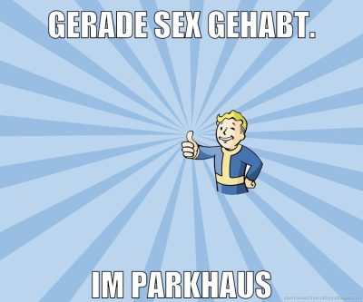 Gerade sex gehabt. im parkhaus