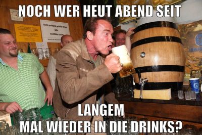 noch wer heut abend seit langem mal wieder in die drinks?