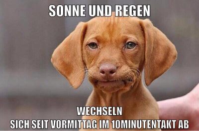 sonne und regen wechseln sich seit vormittag im 10minutentakt ab