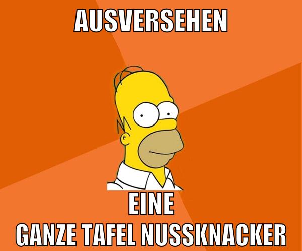ausversehen eine ganze tafel nussknacker