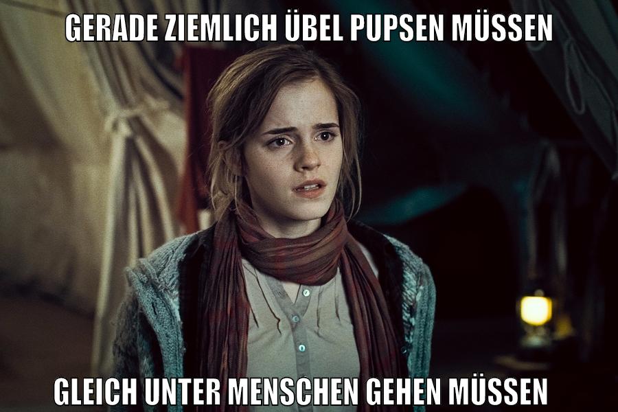 gerade ziemlich übel pupsen müssen gleich unter Menschen gehen müssen