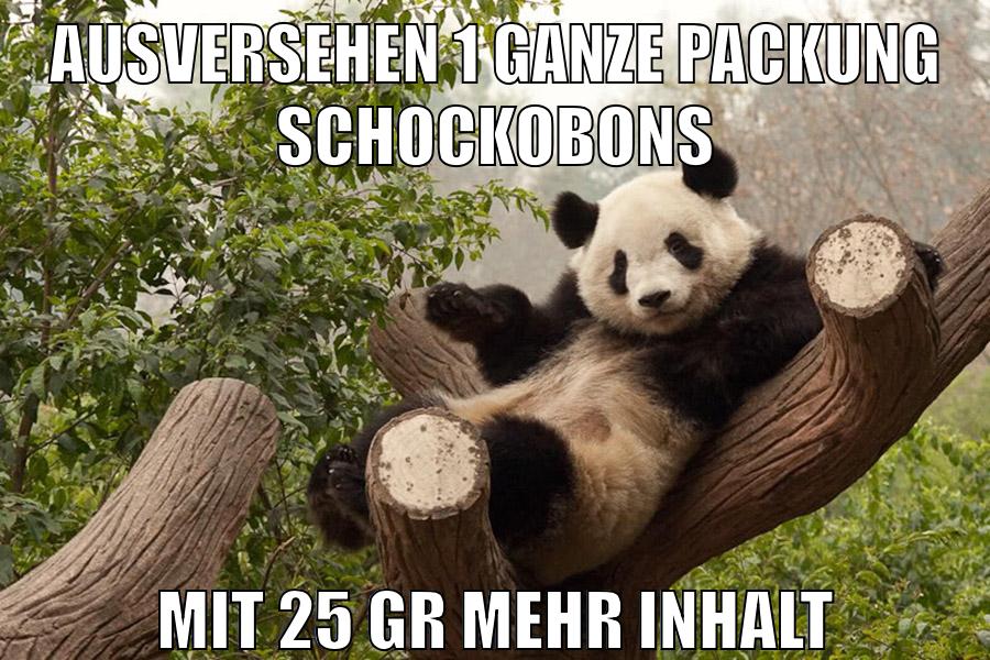 ausversehen 1 ganze Packung Schockobons mit 25 gr mehr Inhalt