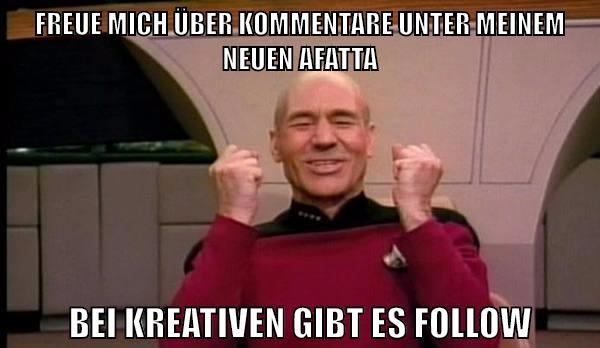 Freue mich über Kommentare unter meinem neuen afatta bei kreativen gibt es follow