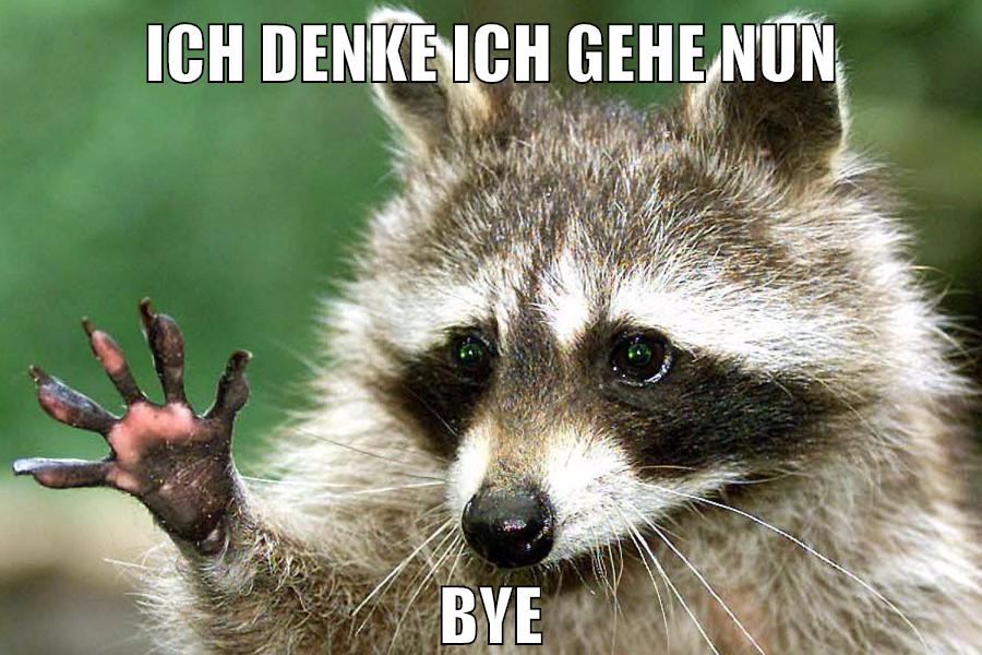 ich denke ich gehe nun bye