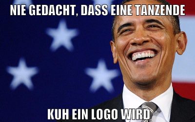 Nie gedacht, dass eine tanzende Kuh ein logo wird