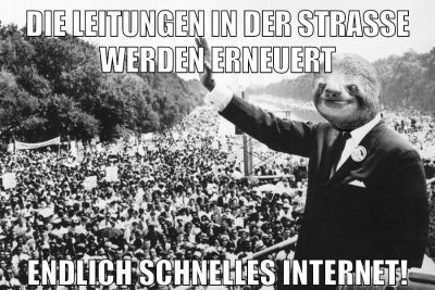 Die Leitungen in der Straße werden erneuert Endlich schnelles Internet!