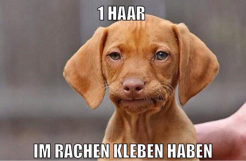 1 haar im rachen kleben haben