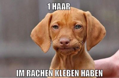 1 haar im rachen kleben haben