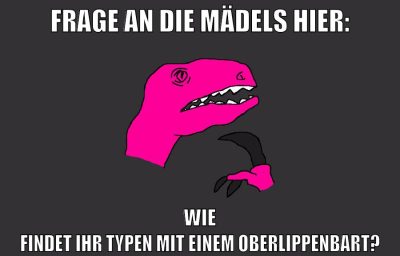 frage an die mädels hier: wie findet ihr typen mit einem oberlippenbart?
