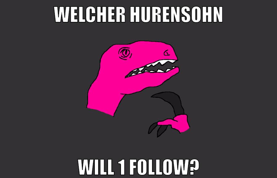 welcher hurensohn will 1 follow?