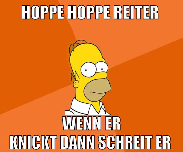 hoppe hoppe Reiter wenn er knickt dann schreit er