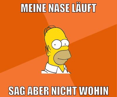meine nase läuft sag aber nicht wohin