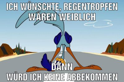 ich wünschte, regentropfen wären weiblich dann würd ich keine abbekommen