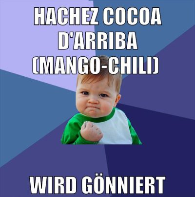 Hachez COCOA d'arriba (mango-chili) wird gönniert