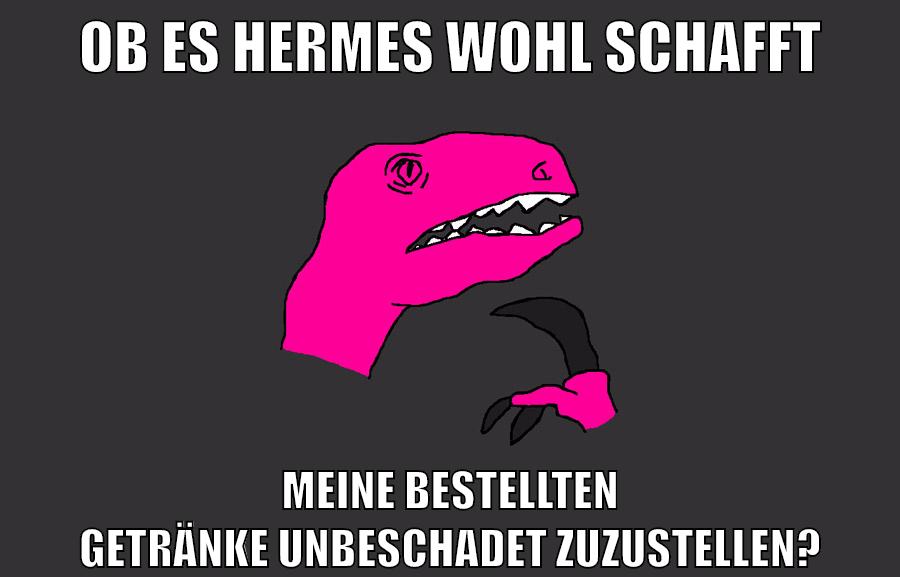 ob es hermes wohl schafft meine bestellten getränke unbeschadet zuzustellen?