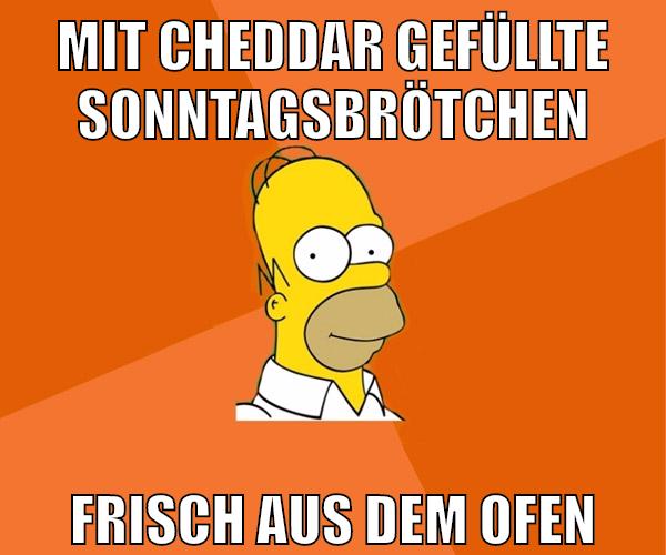 mit cheddar gefüllte sonntagsbrötchen frisch aus dem ofen