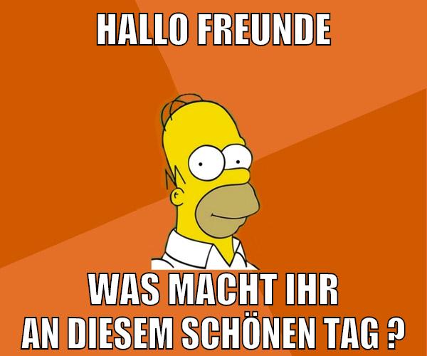 hallo freunde was macht ihr an diesem schönen tag ?