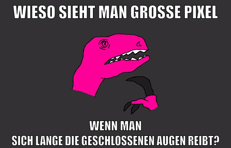 Wieso sieht man grosse pixel wenn man sich lange die geschlossenen augen reibt?