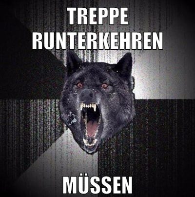 treppe runterkehren müssen