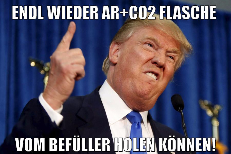 endl wieder ar+co2 flasche vom befüller holen können!