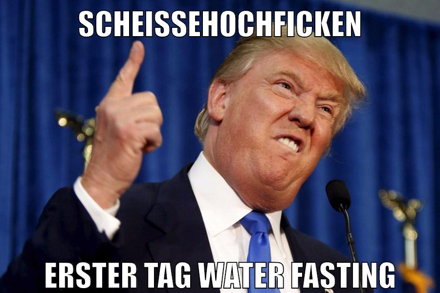 scheißehochficken erster tag water fasting