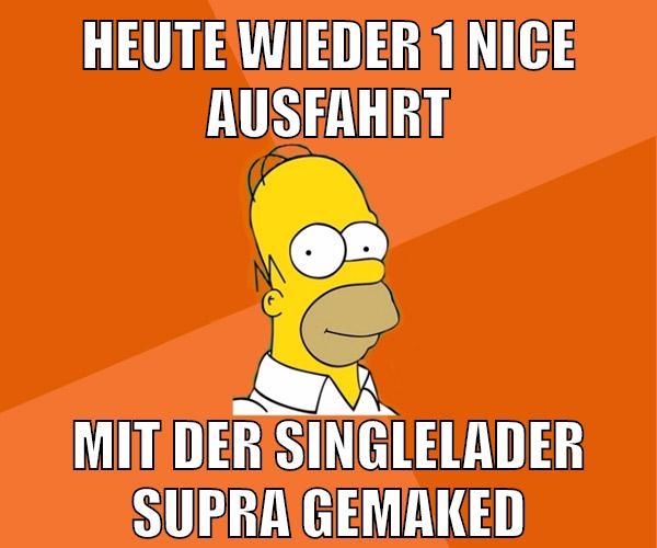 heute wieder 1 nice ausfahrt mit der singlelader supra gemaked