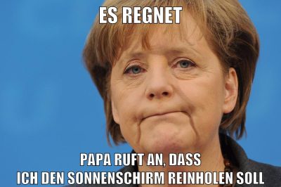 es regnet papa ruft an, dass ich den sonnenschirm reinholen soll