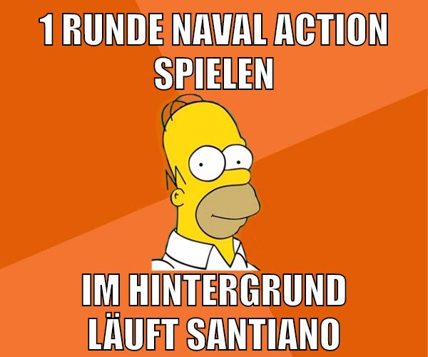 1 runde naval action spielen im hintergrund läuft santiano