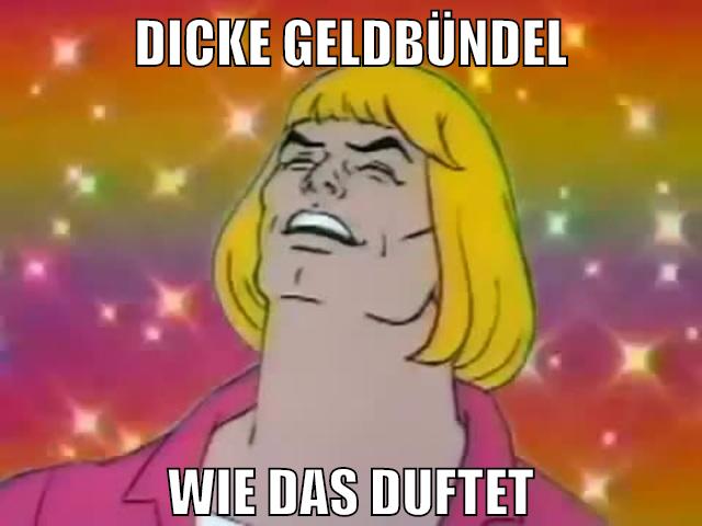 dicke geldbündel wie das duftet