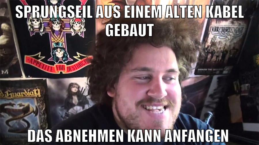 sprungseil aus einem alten kabel gebaut das abnehmen kann anfangen