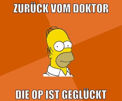 zurück vom doktor die op ist geglückt