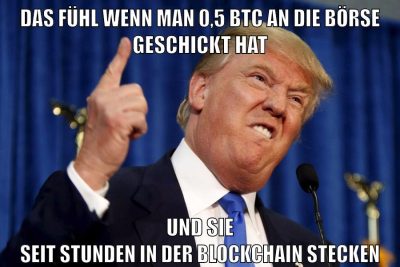 das fühl wenn man 0,5 btc an die börse geschickt hat und sie seit stunden in der blockchain stecken