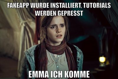Fakeapp wurde installiert, tutorials werden gepresst emma ich komme