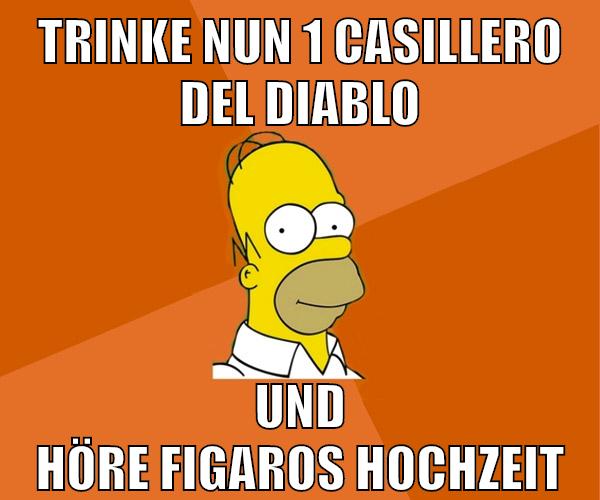 trinke nun 1 casillero del diablo und höre figaros hochzeit