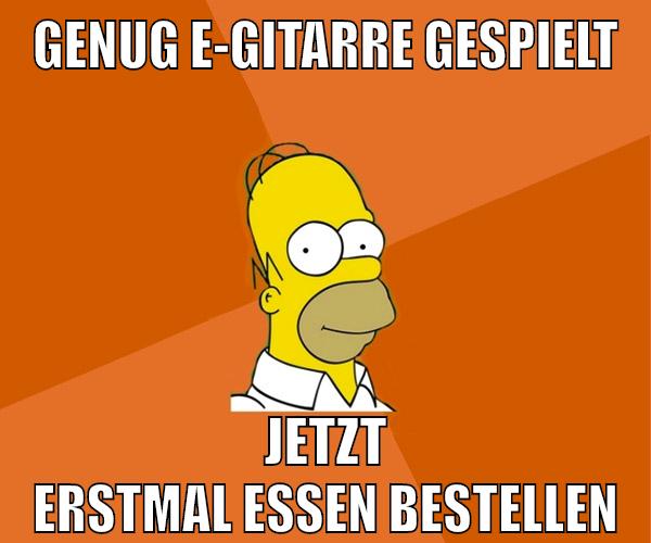genug e-gitarre gespielt jetzt erstmal essen bestellen