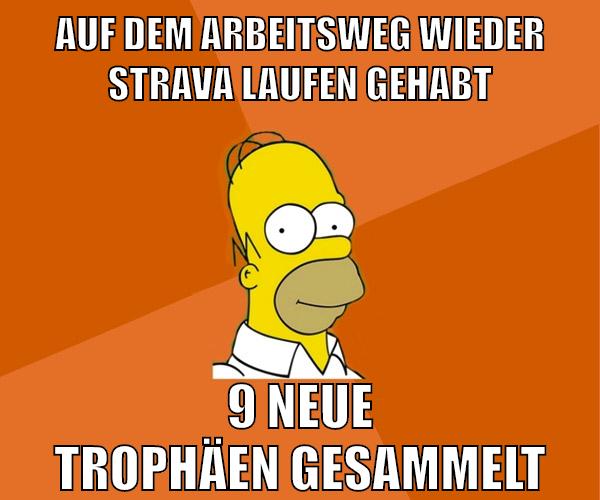 auf dem arbeitsweg wieder strava laufen gehabt 9 neue trophäen gesammelt