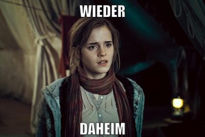 wieder daheim