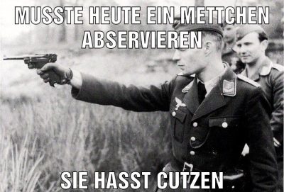 Musste heute ein Mettchen abservieren Sie hasst Cutzen