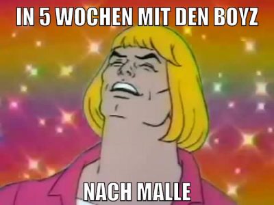 in 5 wochen mit den boyz nach malle